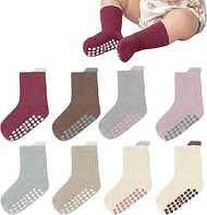 Non-Slip Socks for Baby, 8 Pairs of Stopper Socks for Children, Baby, Children, Non-Slip Socks, Non-