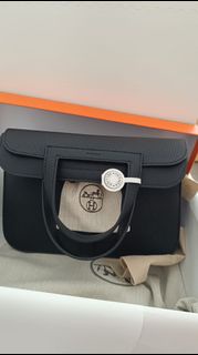 Hermes Halzan 25 黑金 TC皮