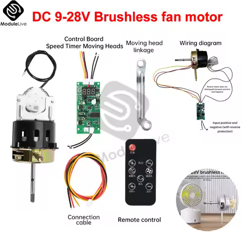 DC9-28V Brushless motor DC Low-voltage motor Infinite speed regulation motor for table fan floor fan
