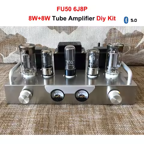 8W*2 Bluetooth Tube Amplifier Diy Kit High Power Low Distortion Warm voice Bluetooth 5.0 Vu Meter HI