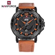 NAVIFORCE Watch for Men Fashion Sport Casual Wristwatch Black Leather Strap Watch Shock Resistant Waterproof Watch NF9122