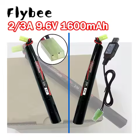 1pcs Battery 1pcs USB Charger 2/3A 8.4V 1600mAh NiMH Battery Mini Tamiya Plug For Airsoft Guns Cyma 