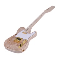 1set Kit Gitar Elektrik Belum Selesai Diy Sepenuhnya Permukaan Burl Badan Basswood