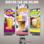 Bunting Air Balang / Boba / Coklat / Jagung / Kopi / Mangga / Teh / Tembikai - Peniaga Gerai Jualan 