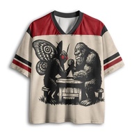 Summer Hot Selling Retro Fun PK Strength Print V-neck Y2K Fashion Jersey for Adults Children  Plus S