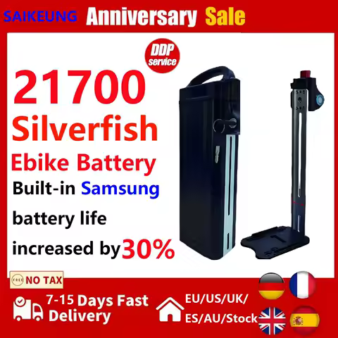 Silverfish Batterie Vélo Électrique 52v 45ah Cham Rider 48v 25 30 40 45 50ah 2000W Fiido T1/T1 Pro /