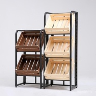 Multifunctional Kitchen Shelf Three-Tier Fruit Vegetable Shelf Supermarket Display Shelf 3-Tier Wine