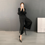 Bộ Đồ Thời Trang Phong Cách Nữ Thần Khí Chất Xếp Li Bộ Đồ Hai Mảnh Chân Váy Xếp Ly ỐNg RộNg Tay Phồn