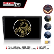 VESCUS [2+32] DSP 4G Sim Card QLED Screen Android Player T3L / TS18 💯Android 11💯