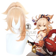 Jingyue Genshin Impact Yoimiya Cosplay 50cm Wig Blond Orange Wig Cosplay Anime Cosplay Wigs Heat Res
