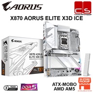 GIGABYTE X870 AORUS ELITE X3D ICE ATX-MOBO AM5 DDR5 Motherboard + AMD 7000+ 8000 + 9000 Series Proce