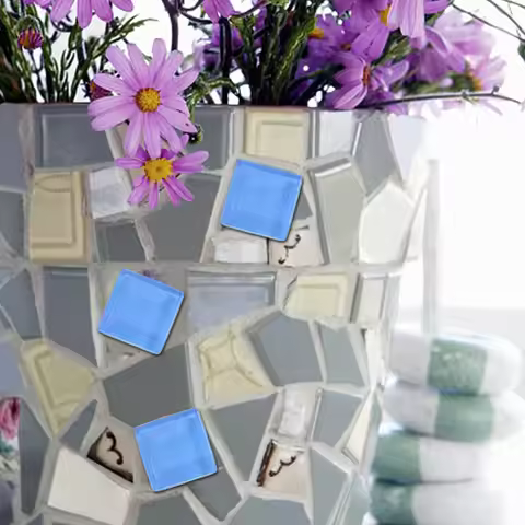 1Pack Crystal Mosaic Tiles Glass DIY Pieces Simple Convenient Mosaic Making Supplies for Crafts Deco