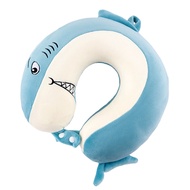 Portable Neck Support Memory Foam Home Office Train U Shape Airplane Kids Adults Cute Shark Travel Pillow