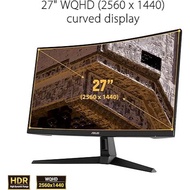 ASUS TUF Gaming VG27WQ1B 27” Curved Monitor, 1440P WQHD (2560 x 1440), 165Hz (Supports 144Hz), 1ms, 
