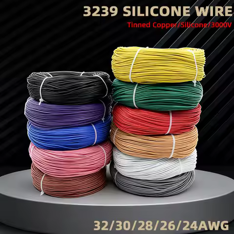 Soft Silicone Rubber Copper Wire Tinned Plated 32 30 28 26 24 AWG Insulated Flexible UL3239 DIY Elec