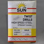 MATA The Sun 6mm iron drill bit HSS 6mm tin coat drill bit/