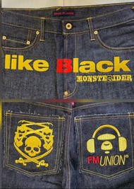 Made in Japan 赤猿RMC Martin Ksohoh Lot 1001前後幅金色線刺繡牛仔褲 Size 34