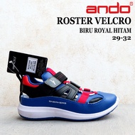 Ando Sepatu Sekolah Anak Laki Laki - ROSTER Velcro & Billy Velcro - Size 29-32 - Sepatu Sneakers Ana