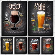 Vintage Stout Barley Dunkel Wheat Beer Poster No Frame Canvas Painting Living Room Wall Art Decor