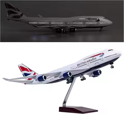 47cm British Airways B747-400 Large Airplane Model 1:150 Scale Resin Die-Casting Aircraft With Wheel