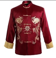CNY SALE Atasan Cheongsam Pria Tang Suit Furing Bordir