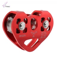 [freneci] Outdoor Climbing Double Pulley High Strength Alloy Climbing Gear for Rope Access Mountaine