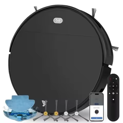 Robot Vacuum and Mop Super Thin 2 in 1 Robotic Vacuum Cleaner Up to 4500Pa Suction with Schedule Cle