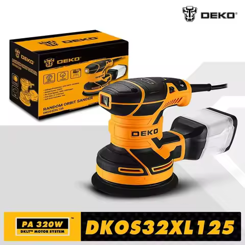 DEKO 320W Speed 14000rpm Carpenter Strong Dust Collection Polisher Random Orbit Sander Wood Grinder 