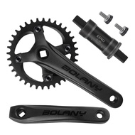 BOLANY Bike Crank Chainwheel 104BCD Mountain Bike Crankset with Bottom Bracket Aluminum Alloy 170mm 