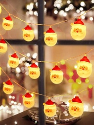 1入組1.5m/4.92ft、3m/9.84ft、6m/19.68ft Led聖誕老人球形裝飾燈串,新穎的聖誕節和童話主題派對裝飾