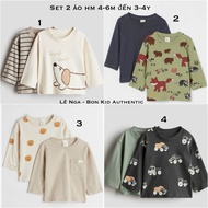 Set of 2 shirts for boys and girls hunting HM UK/US/ES sizes 4-6m to 3-4y