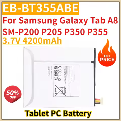 Tablet PC Battery 3.7V 4200mAh EB-BT355ABE For Samsung Galaxy Tab A8 SM-P200 P205 P350 P355 Replacem