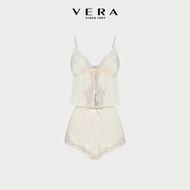 [New Collection - VRBCP 3] Bộ short Vera by Chipu satin trơn phối ren - C0042