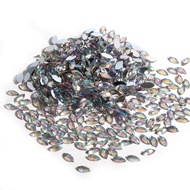 bmai 500pcs 715mm Crystal Rhinestones Acrylic Flat Back Horse Eye Shape Beads Decor for Clothes Bag 
