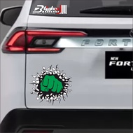 BLIGHOO - COOL CRACKED HULK BOXING CUTTING STICKER DURABLE CAR TRUNK STICKER MARVEL CHARACTER CAR BU