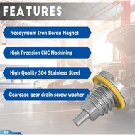 2 PCS Marine Outdrive Gear Case Pengedap Palam Longkang Skru Magnetik & Gasket 22-8M0058389 untuk Me