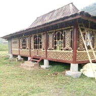 #mushola bambu kombinasi kayu kelapa atap injuk harga permeter persegi