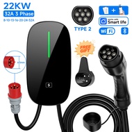 EV Charging Station Type2 22KW 32A 3Phase 11KW 16A APP Control Swipe Charging Electric Vehicle Car C