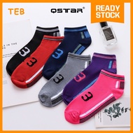 QSTAR Sport Number Socks Unisex Ankle Colorful / Stokin Pendek Sukan Nombor Kasual Unisex Warna-Warn