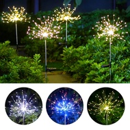 《 𝗡𝗜𝗚𝗛𝗧 𝗦𝗘𝗡𝗦𝗢𝗥 》 Firework Flower Lantern Waterproof Starry Solar LED Light Lamp Outdoor Garden Lampu
