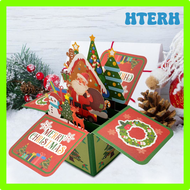 HTERH 3d Wenskaart Handgemaakte 3d Kerst Wenskaart พบกับ Verbluffend Visieel Effect ซานตาคลอส