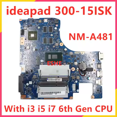 For Lenovo ideapad 300-15ISK Laptop Motherboard With 3855U 4405U i3 i5 i7 6th Gen CPU R5 2G GPU 5B20