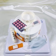護理師 護士 醫生 生日蛋糕 客製 翻糖 造型 卡通 手繪 6吋 面交