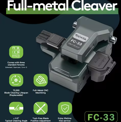 TAWAA FC-33 One-step Full-metal Cleaver Fiber Optic Cleaver Typical Cleaving Angle＜0.5° Blade 72000 