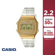 CASIO นาฬิกาข้อมือ CASIO รุ่น A168XESG-9ADF วัสดุเรซิ่น สีทอง