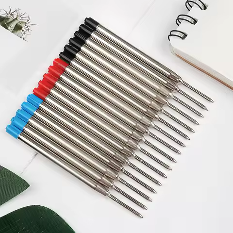 5pcs 20pcs L:3.9 In/99mm Ballpoint Pen G2 Refills For Medium Point Blue Red Black Ink Rods Pencil Fo