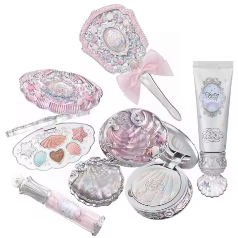 Flower Know Shells Jewel Makeup Set for Women - Eyeshadow Blush Lip Glaze Full Kit - Gift Set