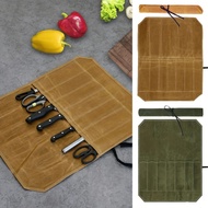 Organizer-Durable Waxed Canvas Construction，Chefs Knife Roll Bag, Portable Chef Knife Cases, Knife R