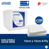 ASSURE Gauze Swab Non-Sterile (10cm x 10cm, 8-Ply) 100'S/Pkt