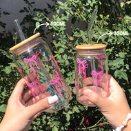 INK8 | Coquette Glass Tumbler Iced Coffee Glass Customizable